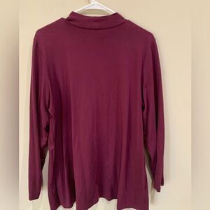 Logo by Lori Goldstein Wine Mock Neck Top